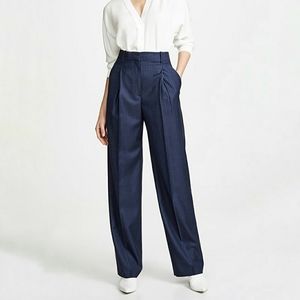 New Theory Pleat High rise Trouser Stripe Wool 6